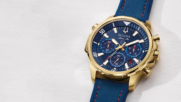 Bulova blue marine star best sale